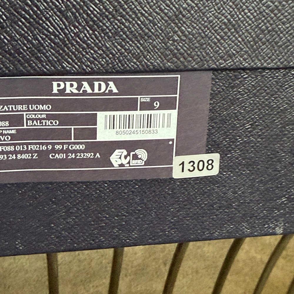 Prada Mens 2DF088 Baltico Blue Cervo Deerskin Leather Loafers UK 9 - Picture 15 of 16